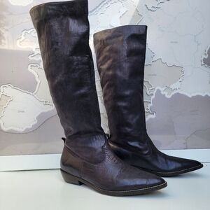 Donald Pliner Magee Leather Western Cowboy Pull On Tall Boots 7.5